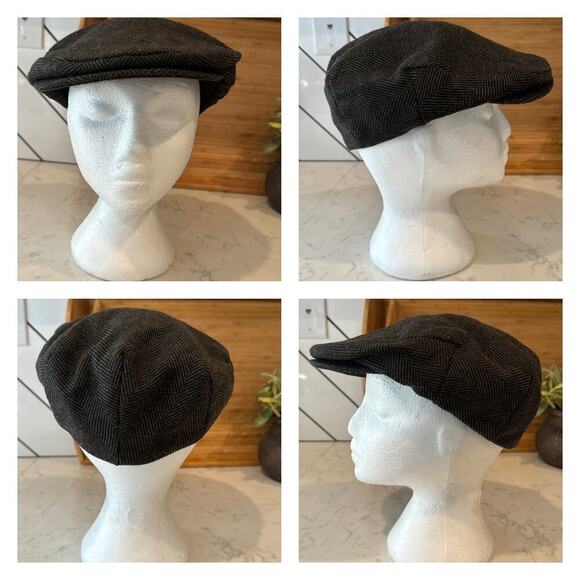 Vintage Scala wool blend newsboy cabby peaky blinders hat brown size Medium - Picture 6 of 6